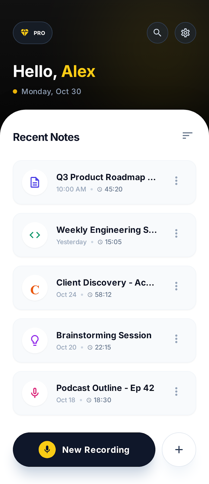 NoMeet App Dashboard